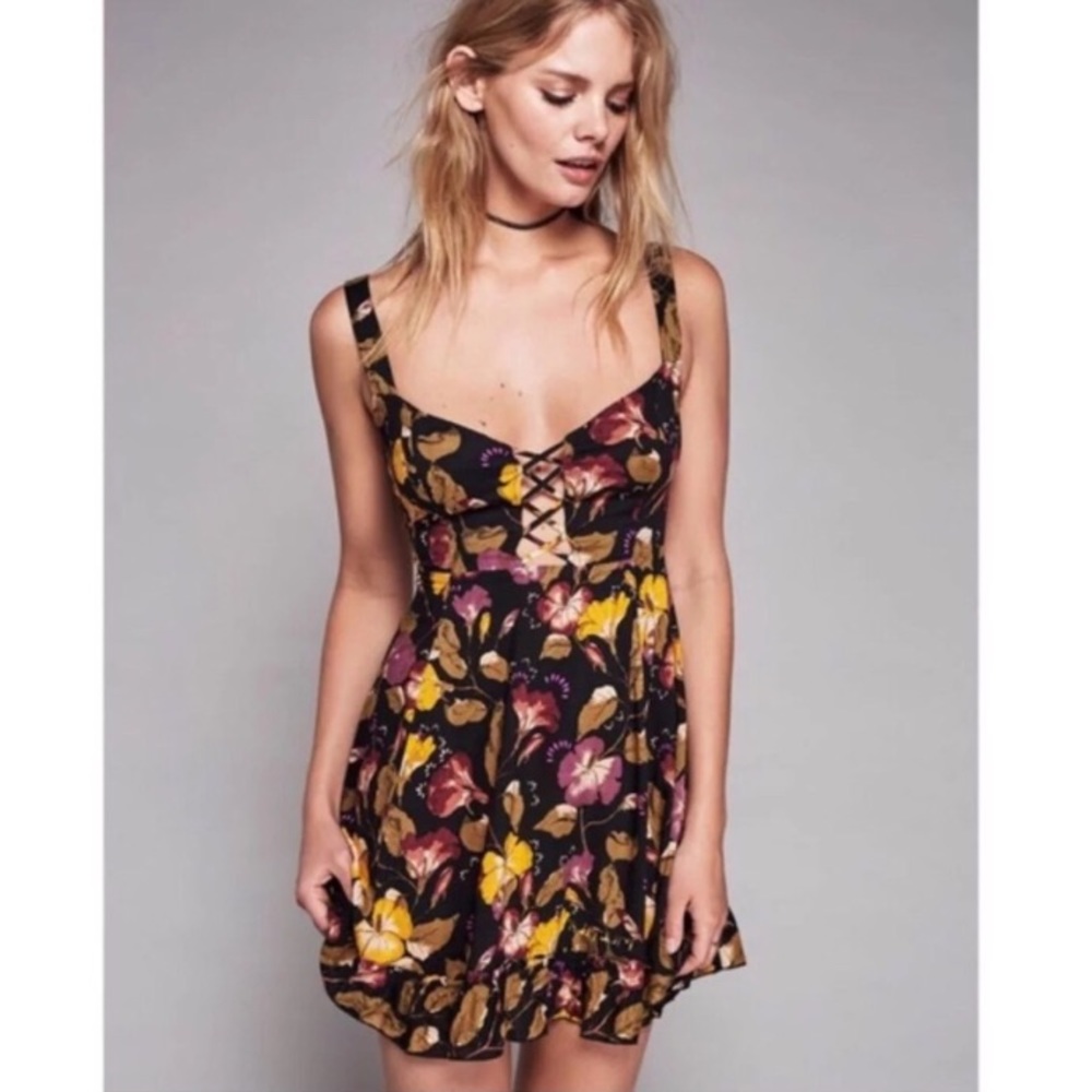 Free People lattice lover slip dress